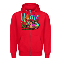 Red home camp Zipper Hoodie - JahusDesignShop