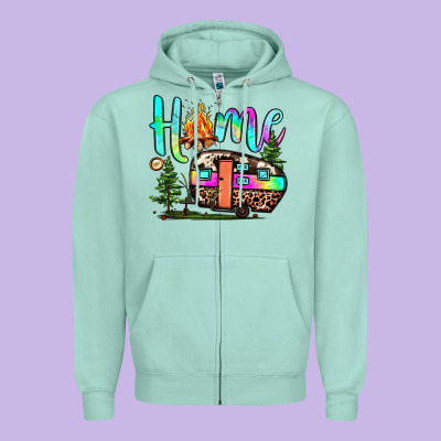 Home Camp Zipper Hoodie Designed By Jahusdesignshop