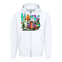 White home camp Zipper Hoodie - JahusDesignShop