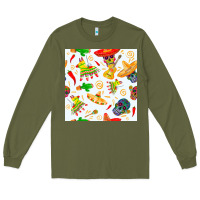 Army Green mexico seamless pattern Long Sleeve Tee - FaDigitalArtStudio