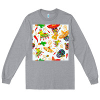 Heather Grey mexico seamless pattern Long Sleeve Tee - FaDigitalArtStudio