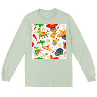 Matcha mexico seamless pattern Long Sleeve Tee - FaDigitalArtStudio