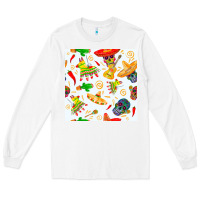 White mexico seamless pattern Long Sleeve Tee - FaDigitalArtStudio