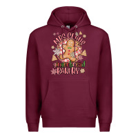Burgundy mrs claus gingerbread bakery Premium Hoodie - MaliasSmallBusiness