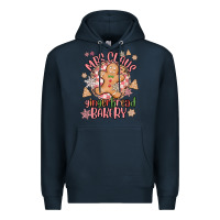 Navy mrs claus gingerbread bakery Premium Hoodie - MaliasSmallBusiness
