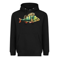 Black Perch Fish Heavyweight Hoodie - LillyAllenDesigns