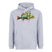 Heather Grey Perch Fish Heavyweight Hoodie - LillyAllenDesigns