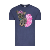 Vintage Denim balerina french bulldog with tutu Vintage Tee - RanaPortraitStore