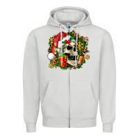 Dove Grey christmas skull and gift Zipper Hoodie - AdoDesignShop