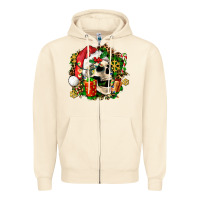 Sandshell christmas skull and gift Zipper Hoodie - AdoDesignShop