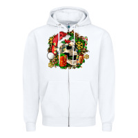 White christmas skull and gift Zipper Hoodie - AdoDesignShop