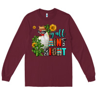 Burgundy y'all aint right Long Sleeve Tee - AdoDesignShop