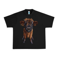 Black highland cow calf Urban Heavy Tee - RanaPortraitStore
