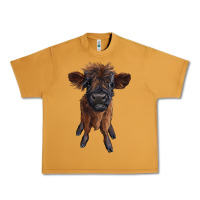 Peanut Butter highland cow calf Urban Heavy Tee - RanaPortraitStore