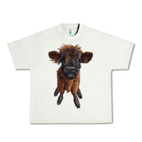 Pistachio highland cow calf Urban Heavy Tee - RanaPortraitStore