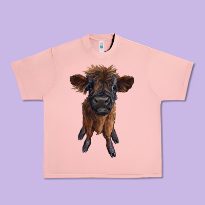 Highland Cow Calf Urban Heavy Tee Designed By Ranaportraitstore
