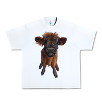 White highland cow calf Urban Heavy Tee - RanaPortraitStore