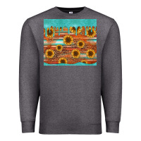 Charcoal Heather turquoise leopard distressed serape background tumbler Premium Sweatshirt - Jasminsmagicworld