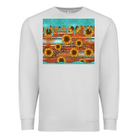 Dove Grey turquoise leopard distressed serape background tumbler Premium Sweatshirt - Jasminsmagicworld