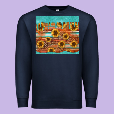 Turquoise Leopard Distressed Serape Background Tumbler Premium Sweatshirt Designed By Jasminsmagicworld