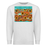 Oatmeal Heather turquoise leopard distressed serape background tumbler Premium Sweatshirt - Jasminsmagicworld