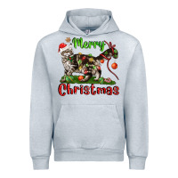 Heather Grey maine coon cat merry christmas Urban Hoodie - LillyAllenDesigns