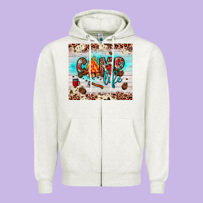 Camp Life Zipper Hoodie Designed By Jahusdesignshop