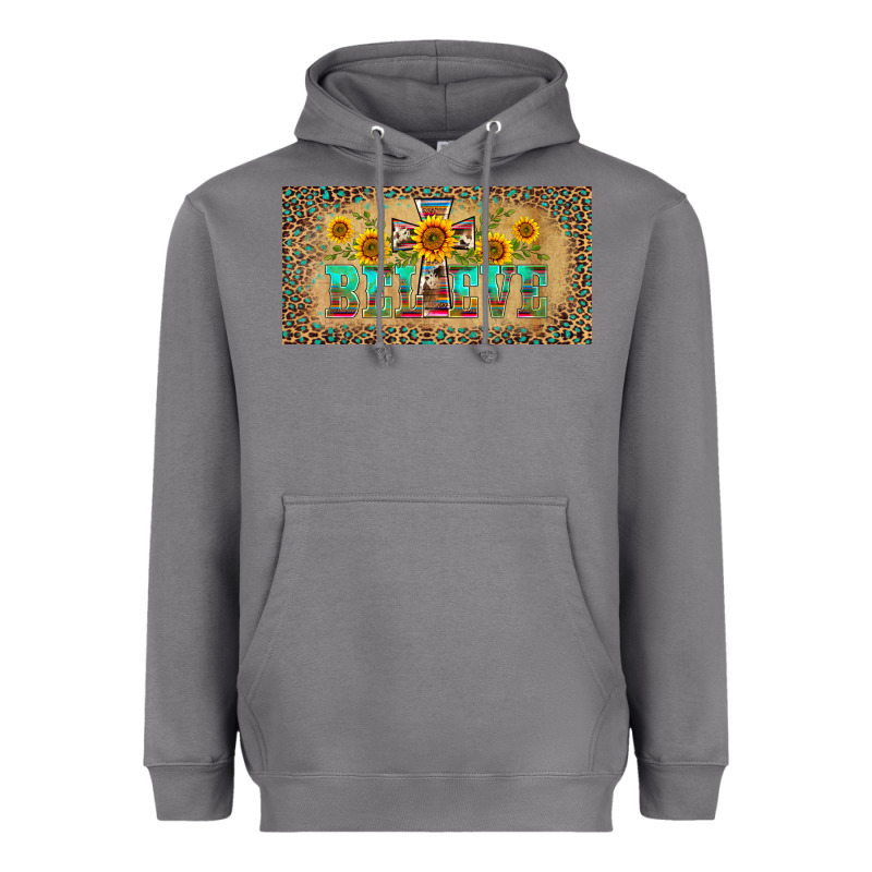 Western Believe Leopard Aztek License Plate Template Heavyweight Hoodie by BarkalooDesign | Teevron