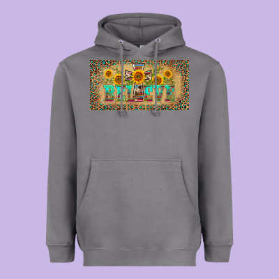 Western Believe Leopard Aztek License Plate Template Heavyweight Hoodie Designed By Barkaloodesign