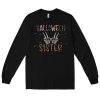 Black halloween sister Long Sleeve Tee - CowhideDigitalArt
