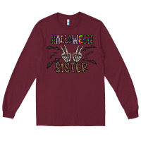 Burgundy halloween sister Long Sleeve Tee - CowhideDigitalArt