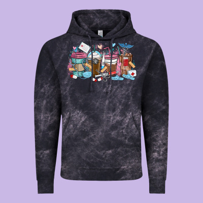 Vintage Hoodie nurse elements coffee cups