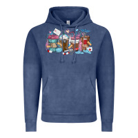 Vintage Denim nurse elements coffee cups Vintage Hoodie - MaliasSmallBusiness