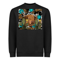 Black western cow Heavyweight Sweatshirt - RanaPortraitStore