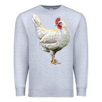 Heather Grey leghorn chicken Premium Sweatshirt - LillyAllenDesigns