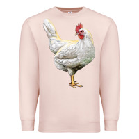 Pale Pink leghorn chicken Premium Sweatshirt - LillyAllenDesigns