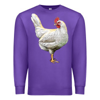 Purple leghorn chicken Premium Sweatshirt - LillyAllenDesigns