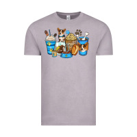Vintage Zinc corgi coffee cups Vintage Tee - Zillion Design Studio