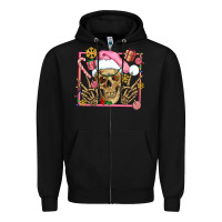 Black pink christmas skeleton Zipper Hoodie - AdoDesignShop