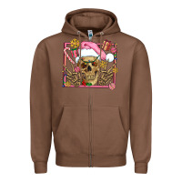 Chestnut pink christmas skeleton Zipper Hoodie - AdoDesignShop