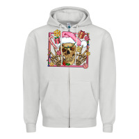 Dove Grey pink christmas skeleton Zipper Hoodie - AdoDesignShop