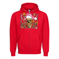 Red pink christmas skeleton Zipper Hoodie - AdoDesignShop