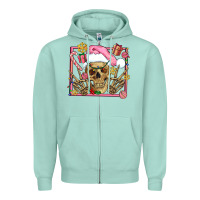 Seafoam pink christmas skeleton Zipper Hoodie - AdoDesignShop