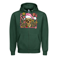 Sports Green pink christmas skeleton Zipper Hoodie - AdoDesignShop
