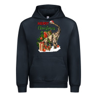 Navy merry christmas brachiosaurus Urban Hoodie - LillyAllenDesigns