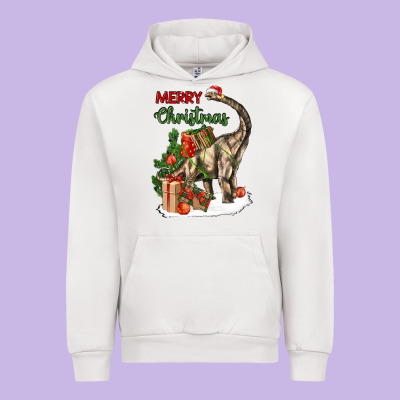 Merry Christmas Brachiosaurus Urban Hoodie Designed By Lillyallendesigns