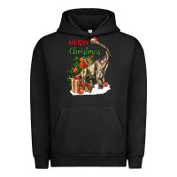 Pigment Black merry christmas brachiosaurus Urban Hoodie - LillyAllenDesigns