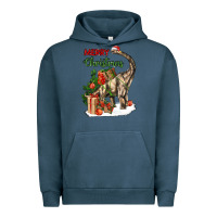 Pigment Midnight Navy merry christmas brachiosaurus Urban Hoodie - LillyAllenDesigns