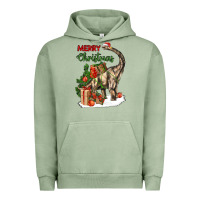 Pigment Oil Green merry christmas brachiosaurus Urban Hoodie - LillyAllenDesigns