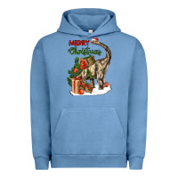 Pigment Pebble Blue merry christmas brachiosaurus Urban Hoodie - LillyAllenDesigns
